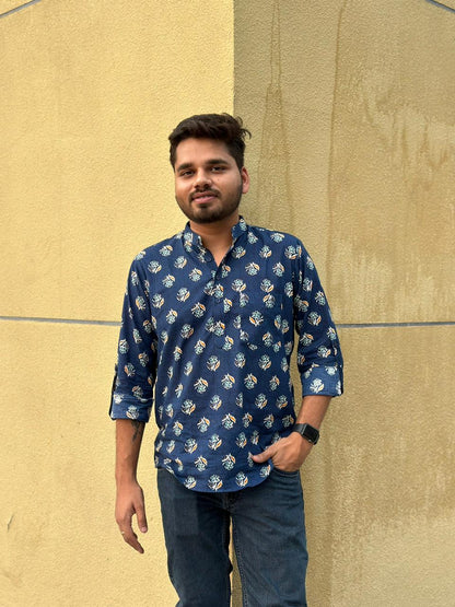 Short Blue Kurta